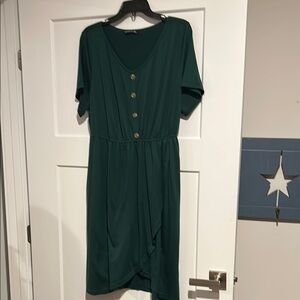 BloomChic Green Casual Midi Sundress